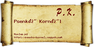Psenkó Kornél névjegykártya